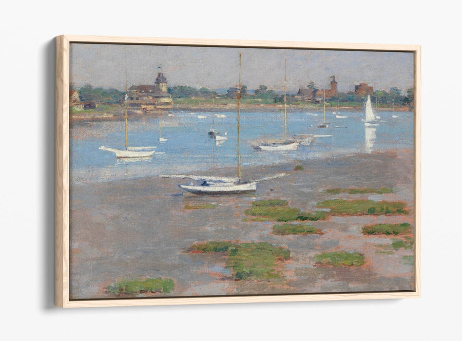 THEODORE ROBINSON, RIVERSIDE YACHT CLUB -FLOAT EFFECT CANVAS WALL ART PIC PRINT