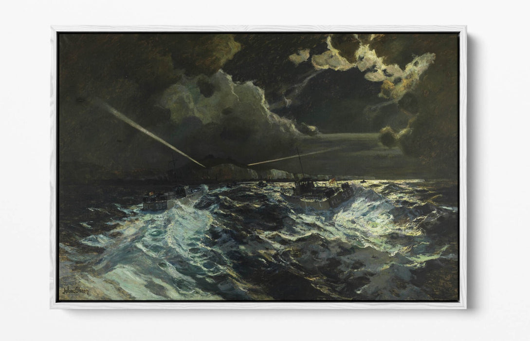 Canvas Wall Art Print - Custom Framed Julius Olsson The Night Patrol | Vibrant Float Effect