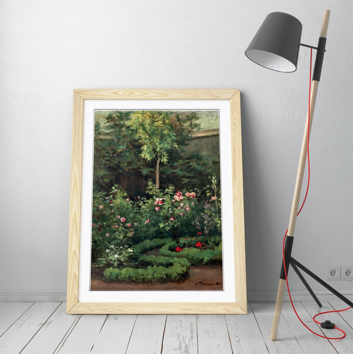 Framed Wall Art Poster Featuring Camille Pissarro Rose Garden Print - Ready To Hang
