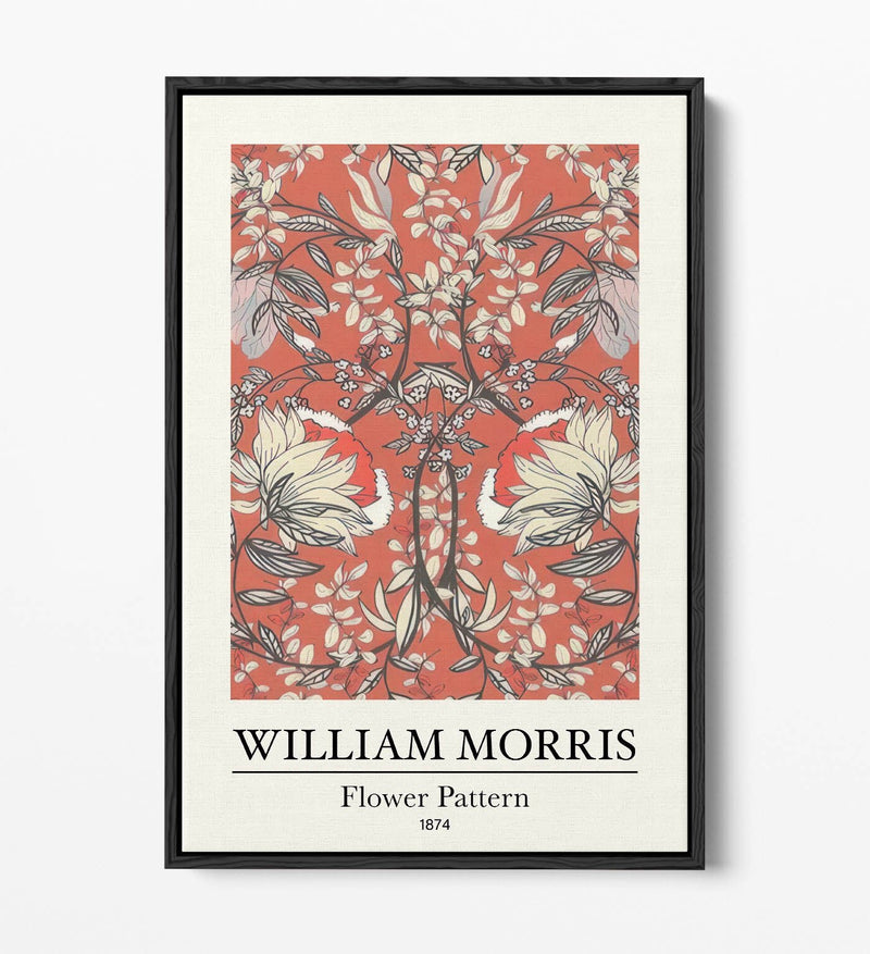Floral Canvas Art – Handmade UK Canvas With Vibrant Flower Pattern Print & Float Effect Frame