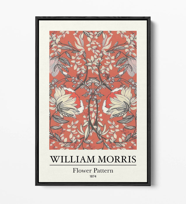 Floral Canvas Art – Handmade UK Canvas With Vibrant Flower Pattern Print & Float Effect Frame