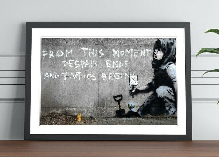 Banksy Framed Art – Extinction Rebellion Poster | Urban Street Art Print