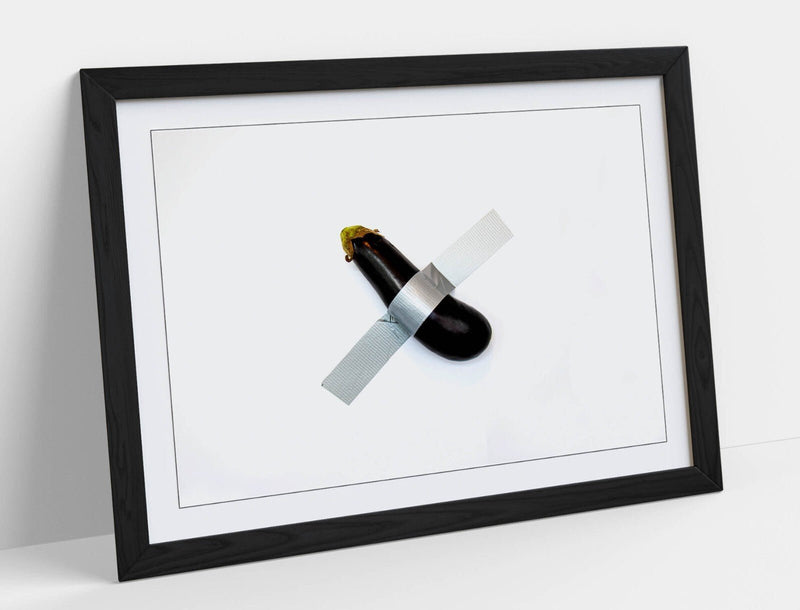 Modern Art Kitchen Decor - Zucchini Art Print | Framed Poster with Faux Wood Frame