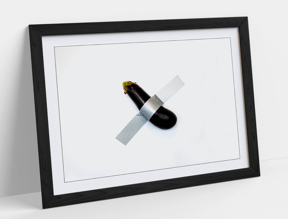 Modern Art Kitchen Decor - Zucchini Art Print | Framed Poster with Faux Wood Frame