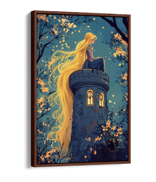 Rapunzel Canvas Art – Float Effect Canvas Wall Art With Long Hair Print