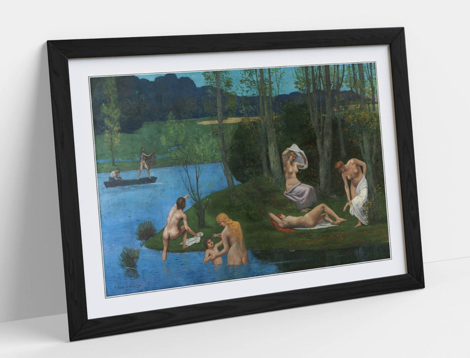 Framed Art Poster - Pierre Puvis De Chavannes Naked Women Print | Matte Paper
