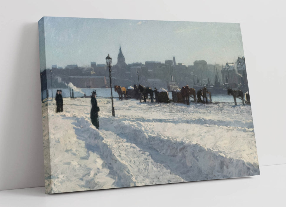 Canvas Wall Art - Alfred Bergstrom Winter Scene Stockholm | Handmade Print