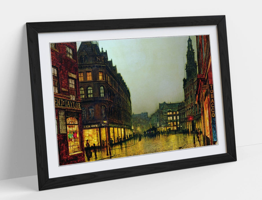 Framed Art Poster - John Atkinson Grimshaw Boar Lane Leeds Print | UK Handmade Art