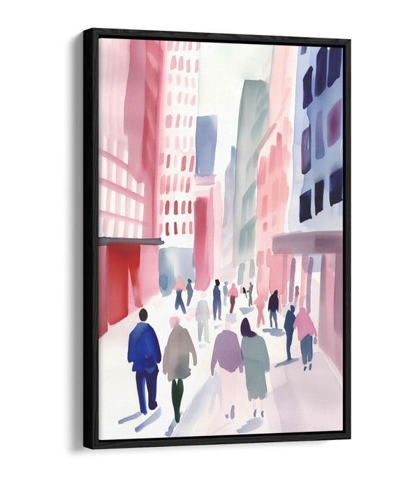 Float Effect Canvas Art – Minimalist Cityscape Wall Decor With Premium Frame