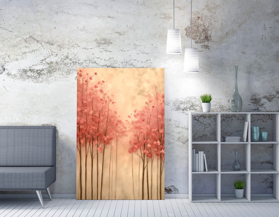 Cherry Blossom Canvas - Pink Floral Print Handmade Wall Art for Bedroom Decor