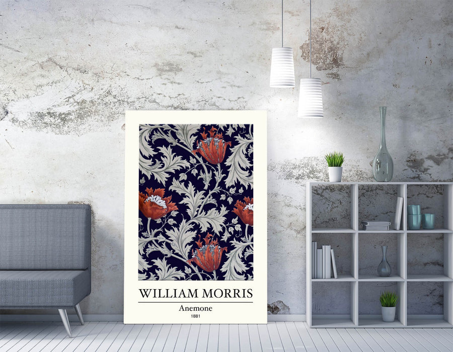 WILLIAM MORRIS ANEMONE HOME BEDROOM DECOR CANVAS WALL ART PICTURE PRINT