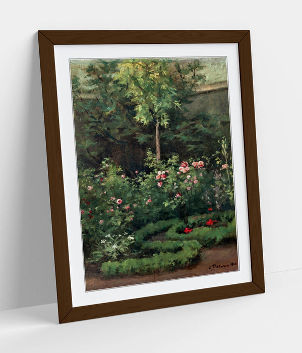Framed Wall Art Poster Featuring Camille Pissarro Rose Garden Print - Ready To Hang