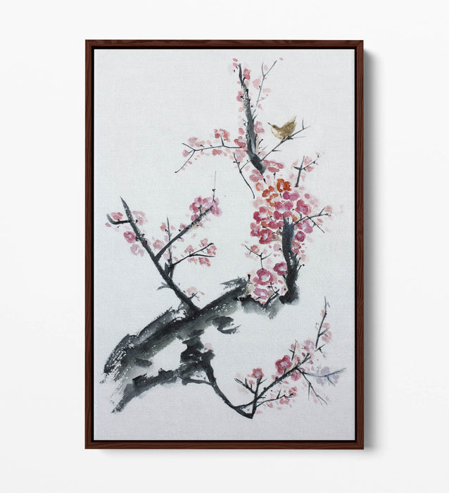 Canvas Wall Art – Asian Tree Blossom Float Effect on Premium MDF Frame