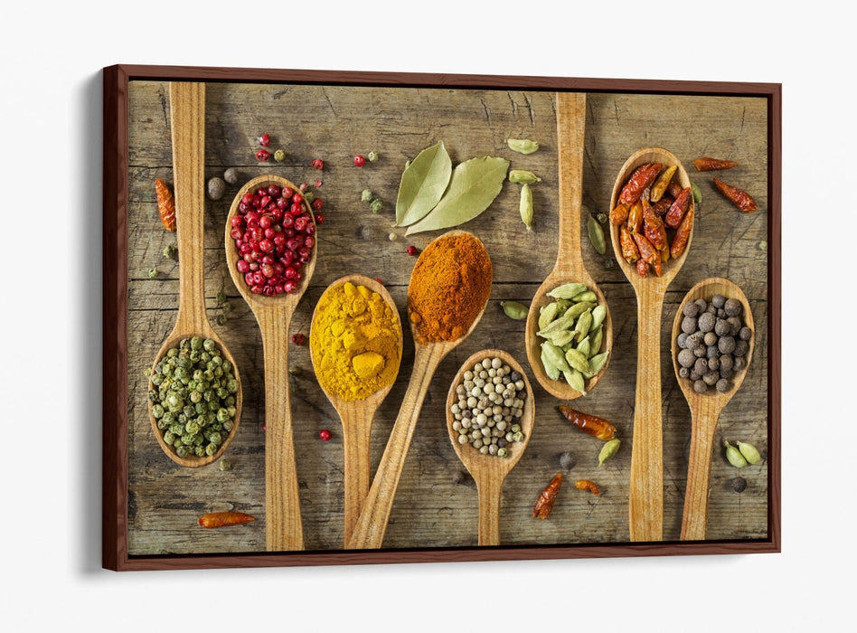 Canvas Wall Art - Herbs Spice Art On Spoons | Vibrant Kitchen Wall Decor Print