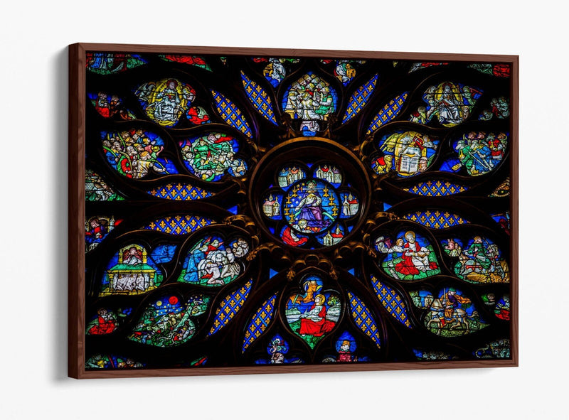 Stained Glass Canvas - Multi Colour Print Float Effect Frame | Handmade Wall Art