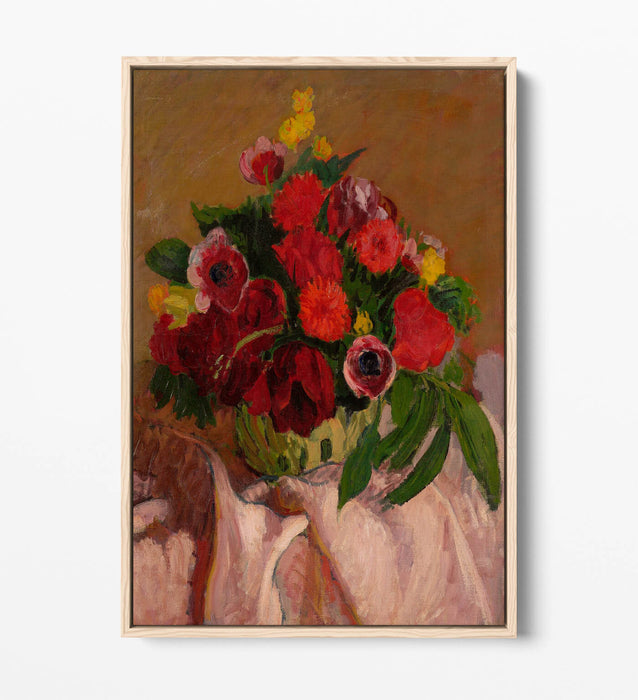Float Effect Canvas Art - Mixed Flower Canvas Print on Custom Deep Frame