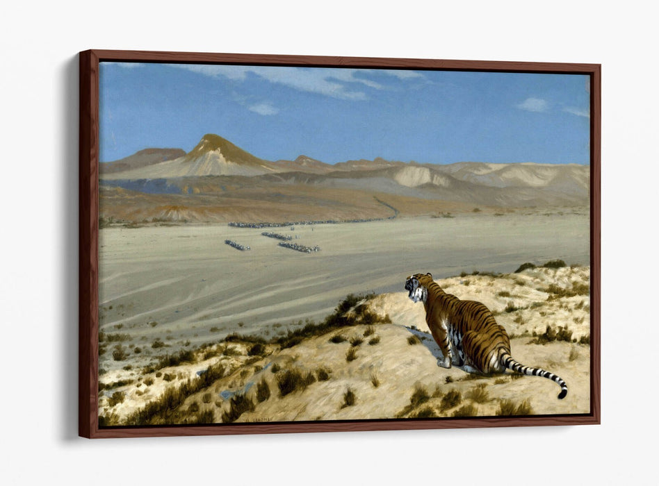 JEAN-LEON GEROME, TIGER ON THE WATCH -FLOAT EFFECT CANVAS WALL ART PRINT