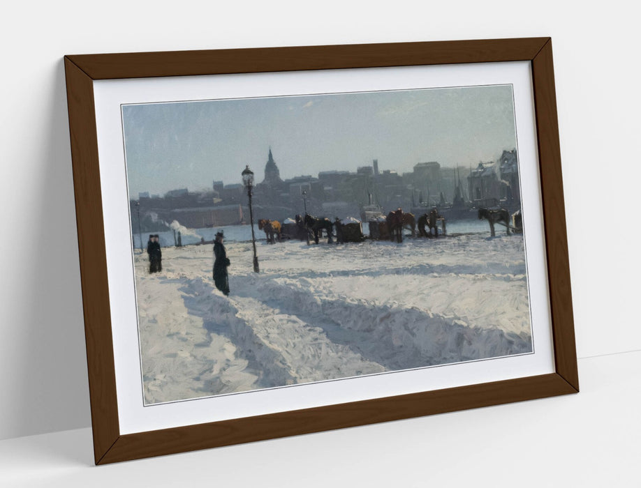 Framed Art Poster - Alfred Bergstrom Winter Scene Stockholm, Handmade UK Frame