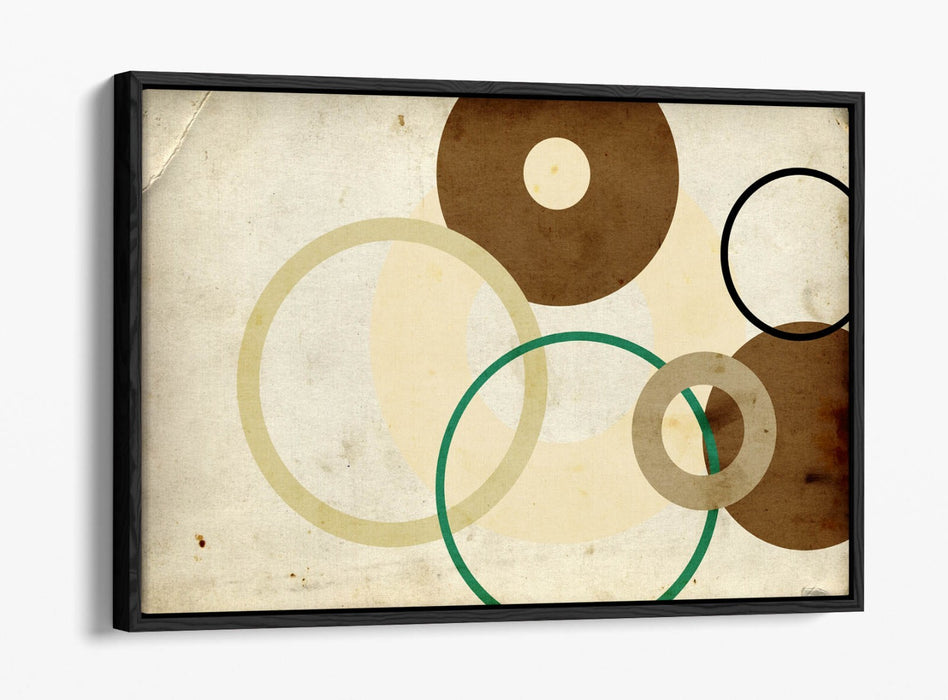 Canvas Wall Art - Brown Abstract Shapes | Float Effect Premium Frame, Ready to Hang