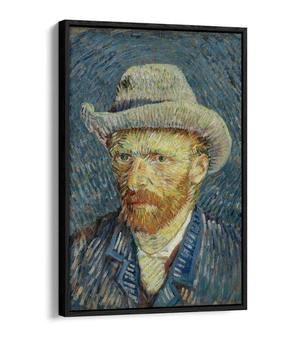 VAN GOGH SELF PORTRAIT -FLOAT EFFECT CANVAS WALL ART PIC PRINT- BLUE ORANGE