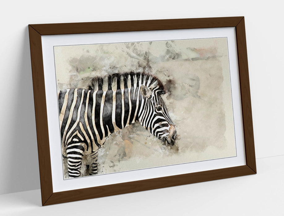 ZEBRA GLITCH ABSTRACT ARTWORK HOME DECOR 2 -FRAMED ART POSTER PICTURE PRINT