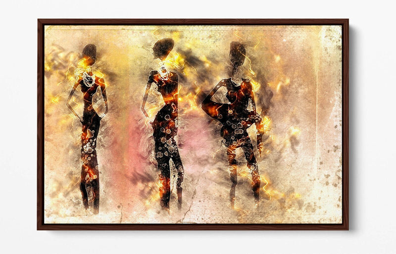 African Tribe Canvas - Abstract Wall Art | Float Effect Canvas Wall Print