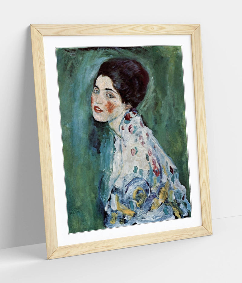 Framed Wall Art Poster - 'Gustav Klimt, Portrait of a Lady' Wall Art With Wood Grain Frame