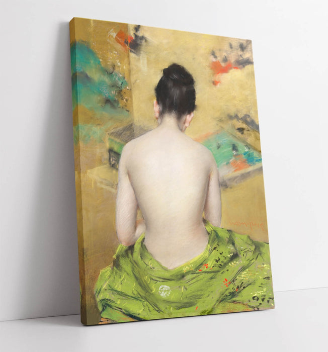 Canvas Wall Art - William Merritt Chase Japanese Woman Painting Print | Handmade Canvas Artwork