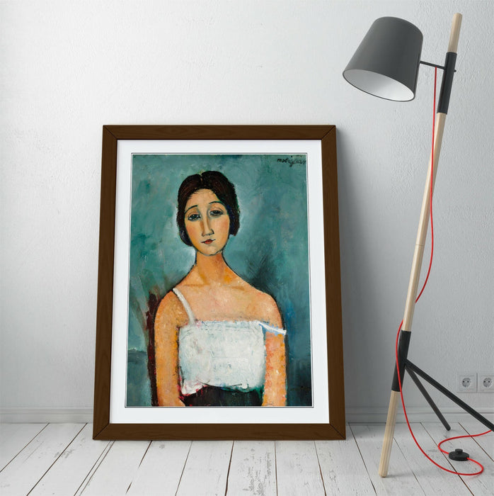 Framed Wall Art Featuring Amedeo Modigliani - Handmade Wall Decor With Wood Grain Frame