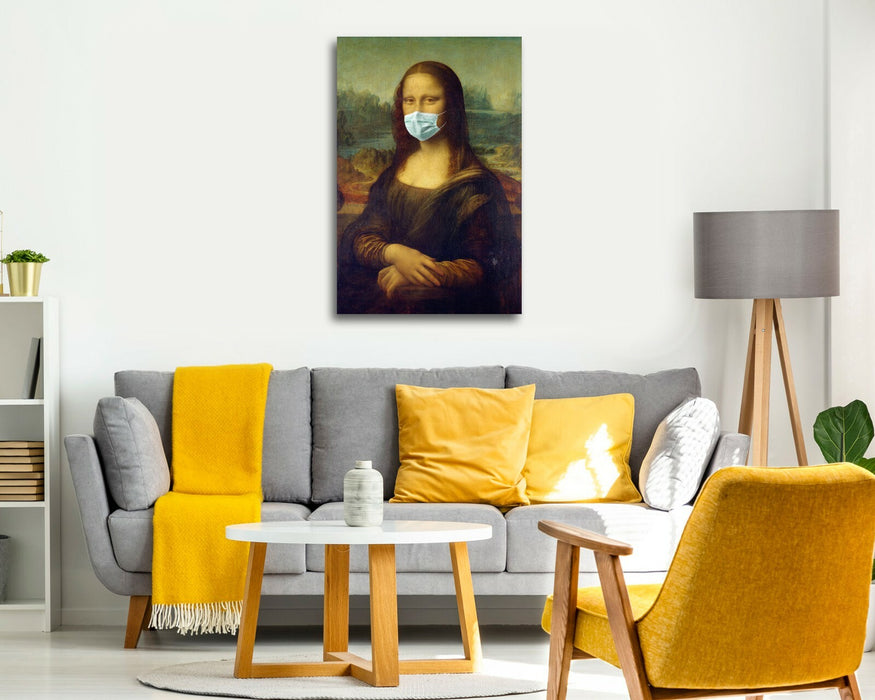 Mona Lisa Canvas Art - Masked Renaissance Wall Decor | Premium Ready to Hang Print