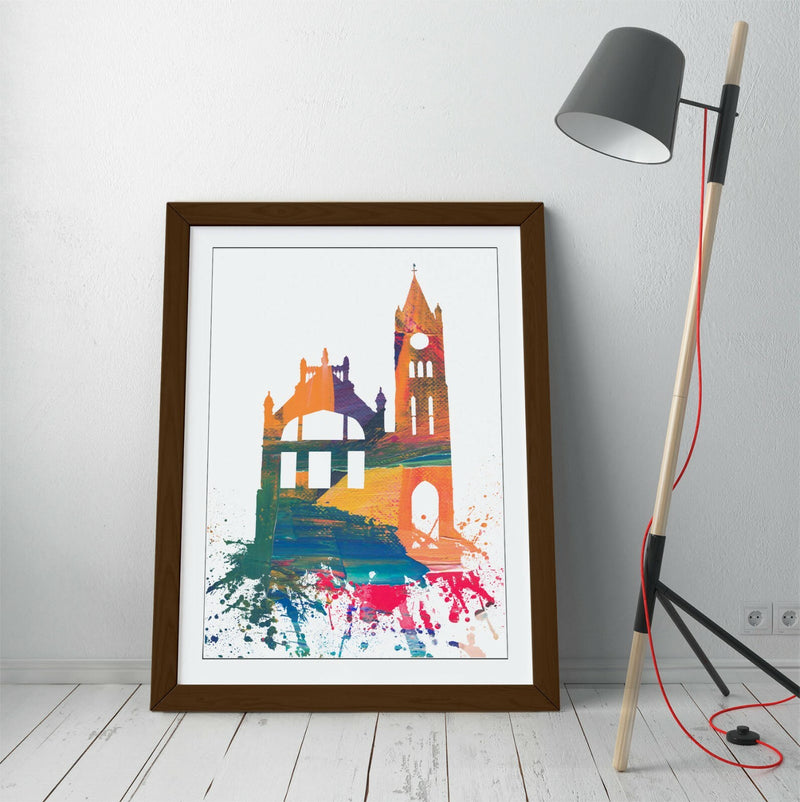 Framed Wall Art – Derry City Art Gallery Style Print With Woodgrain Faux Frame