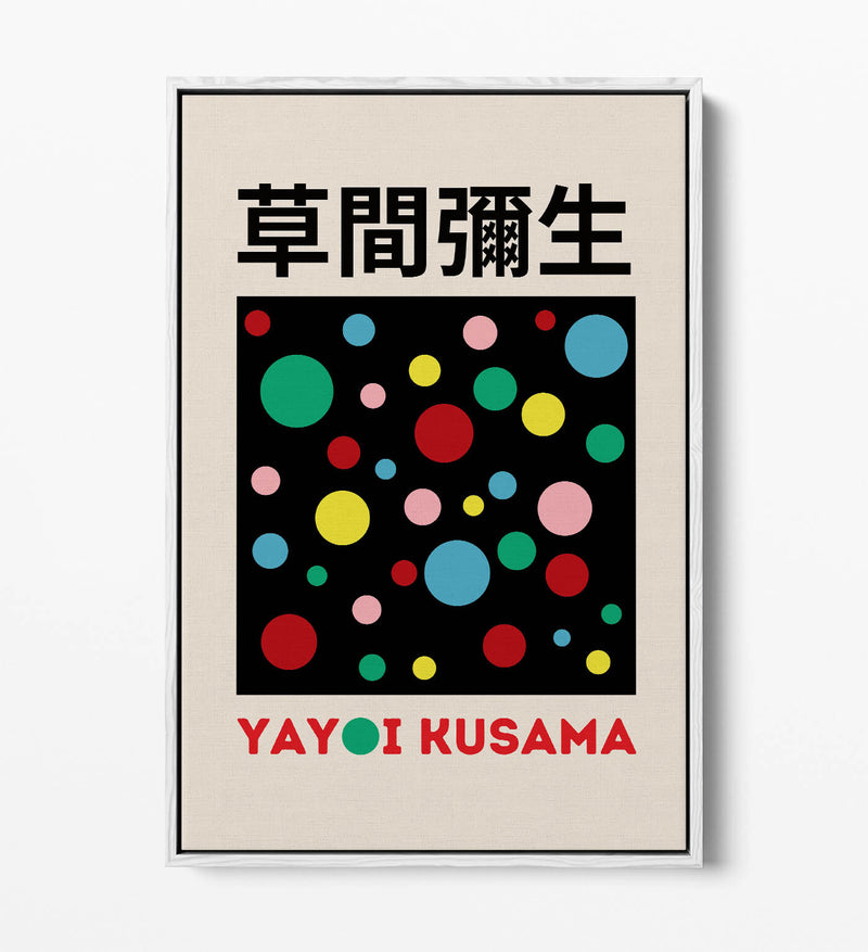 Canvas Art Print – Polka Dot Contemporary Wall Decor With Float Effect Frame