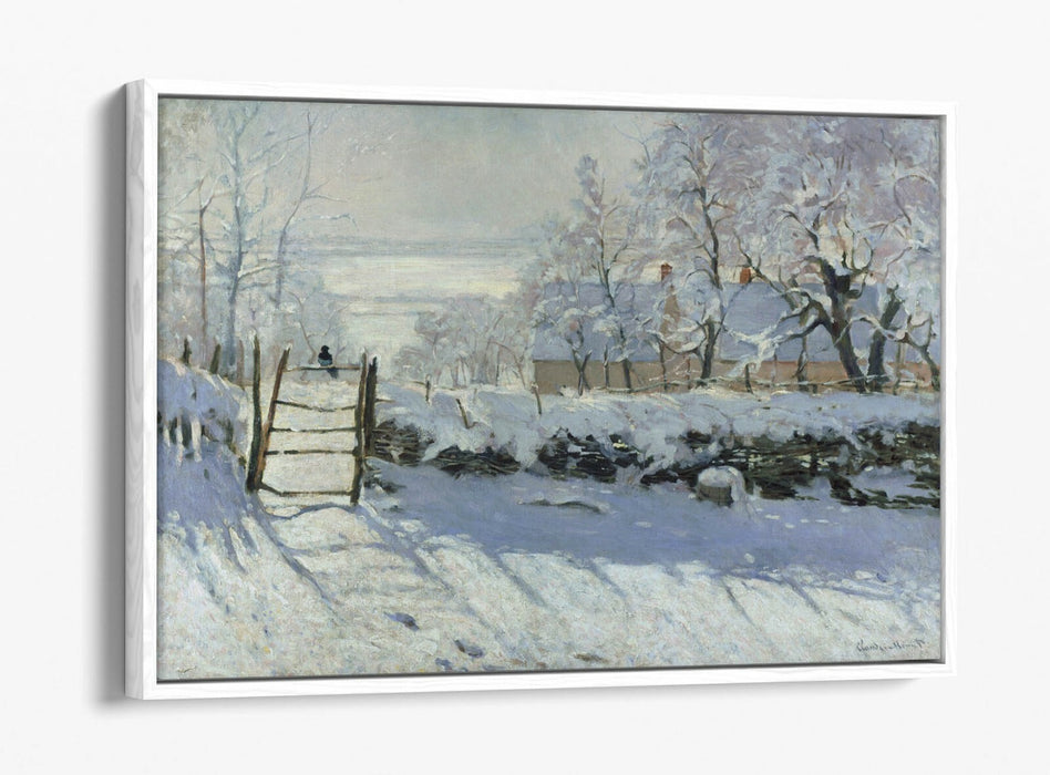 Float Effect Canvas Art – Claude Monet The Magpie Blue Grey Wall Decor