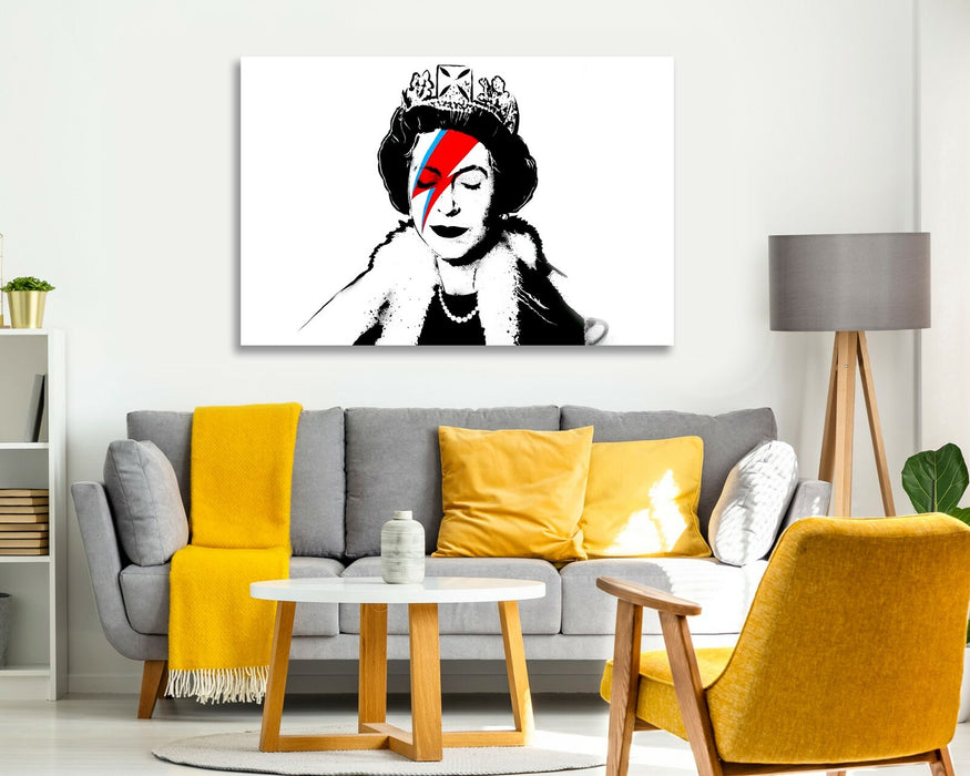BANKSY CANVAS WALL ART PRINT ARTWORK  Queen David Bowie RED