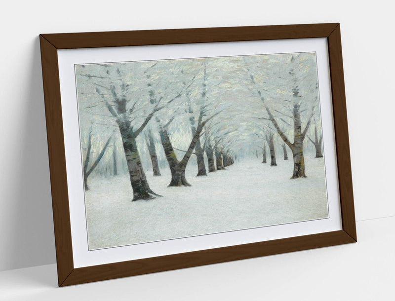 Framed Art Poster - Tunnel Of Trees Print On Matte Paper With Natural Wood Frame