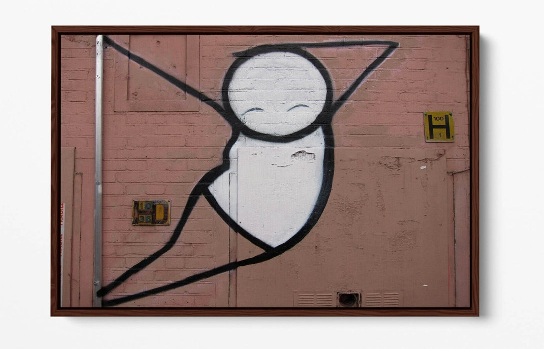 Canvas Art Print - Stick Man Graffiti Wall Art | Float Effect Canvas Decor
