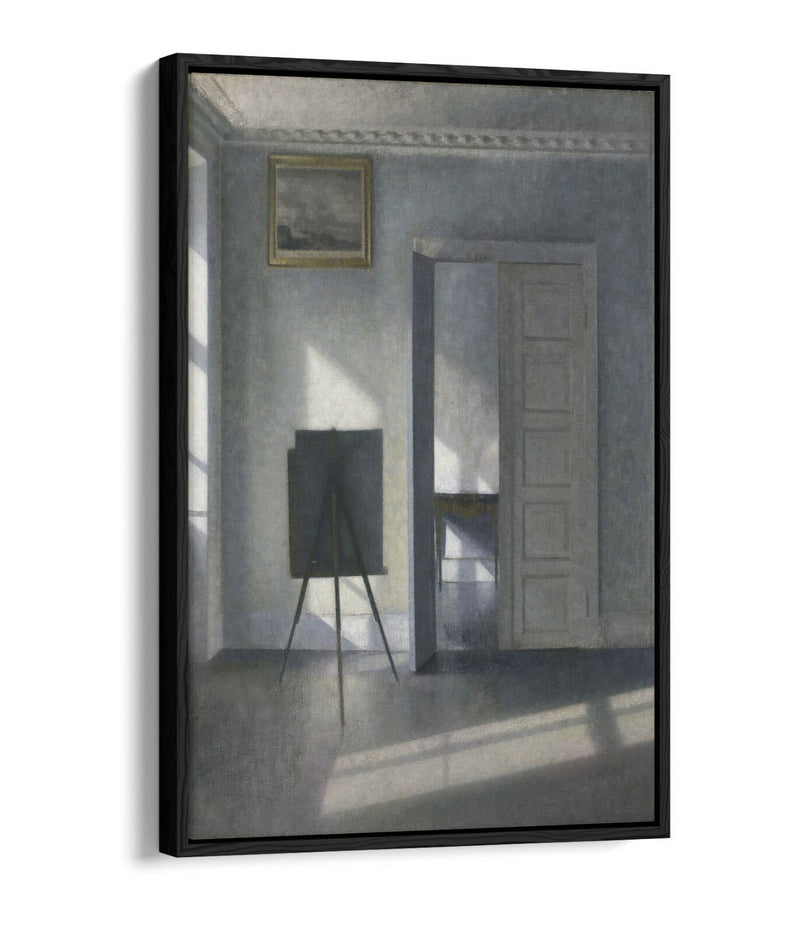 Canvas Wall Art | Vilhelm Hammershoi Interior With Easel - Float Effect Print