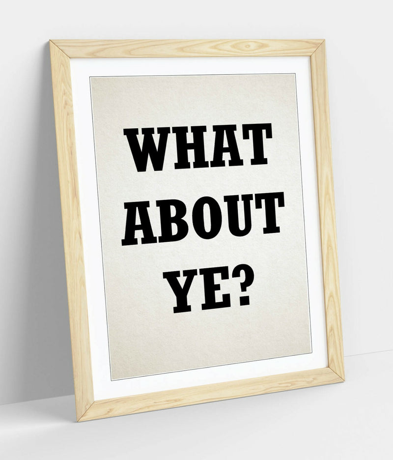 Framed Wall Art - Irish Derry Slang Quote Poster With Woodgrain Frame