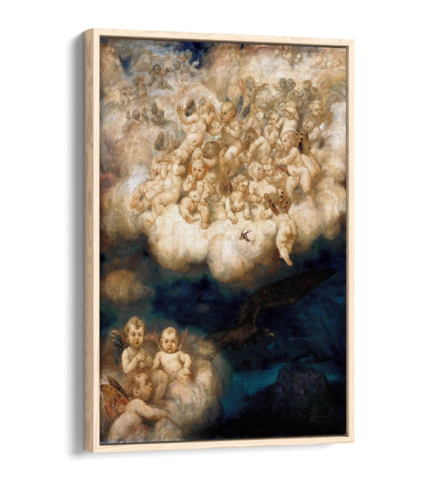 Float Effect Canvas Art - Angel Cloud Artwork on 30mm Deep Frame | Handmade UK Canvas