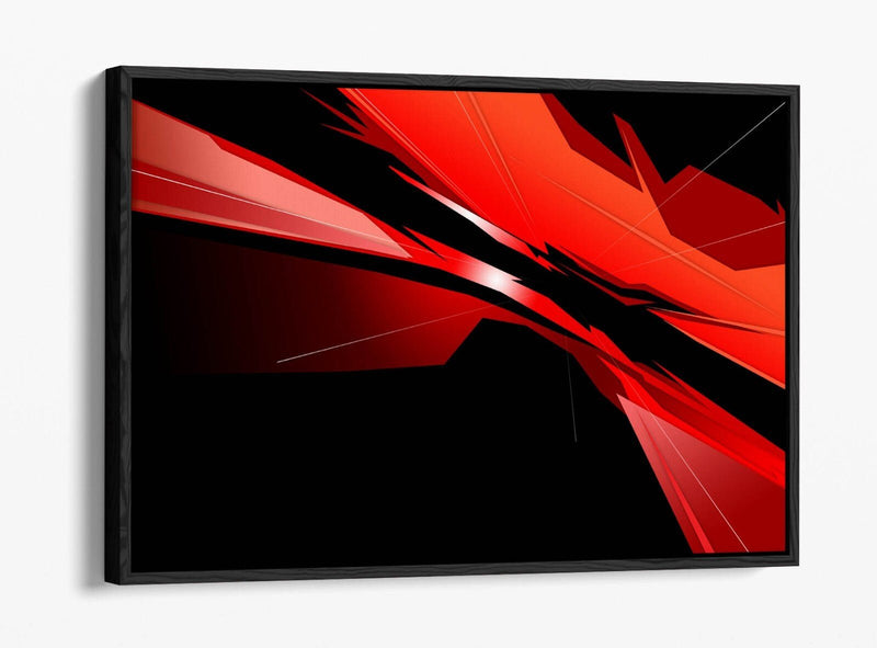 Float Effect Canvas Art - Red Black Abstract Bedroom Decor | 30mm Deep Frame