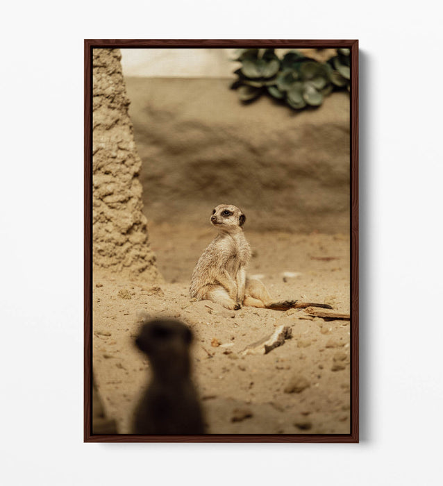 Canvas Wall Art - Cute Meerkat Print With Float Effect | Handmade UK Bedroom Decor