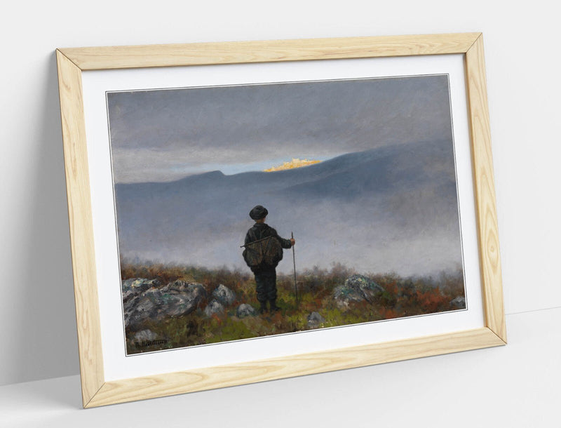 Framed Wall Art - Theodor Kittelsen Soria Moria Palace Poster Print, Ready to Hang