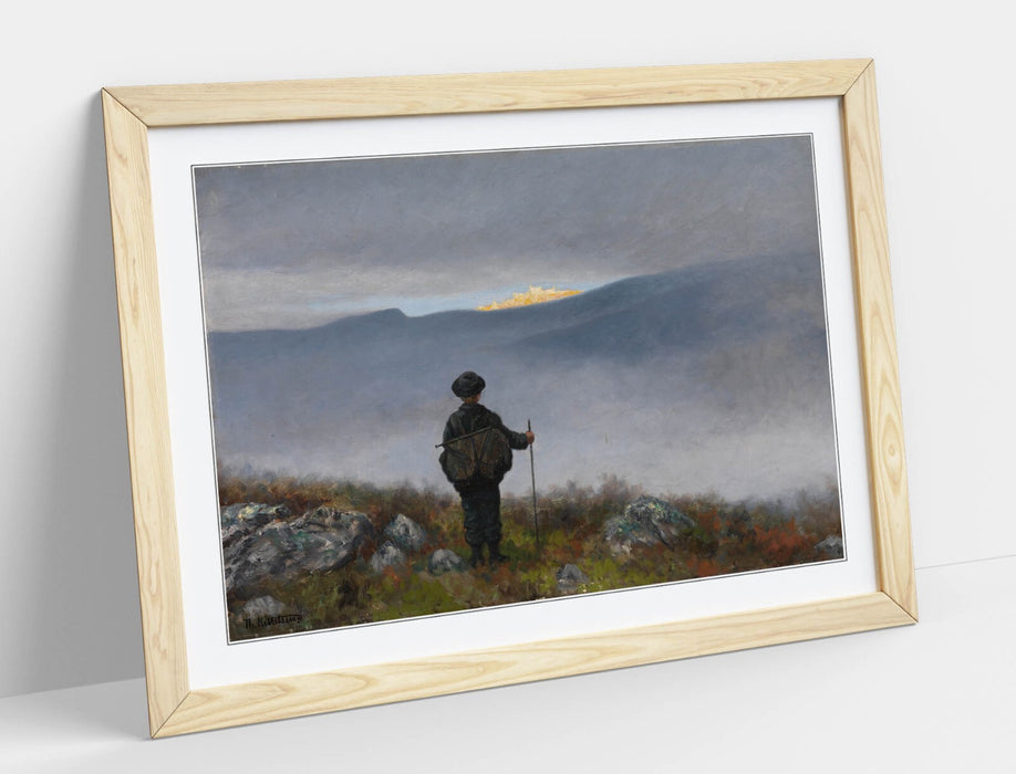 Framed Wall Art - Theodor Kittelsen Soria Moria Palace Poster Print, Ready to Hang