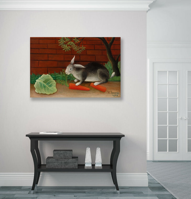 Canvas Wall Art – Framed Canvas Print The Rabbits Meal Artwork by Henri Rousseau