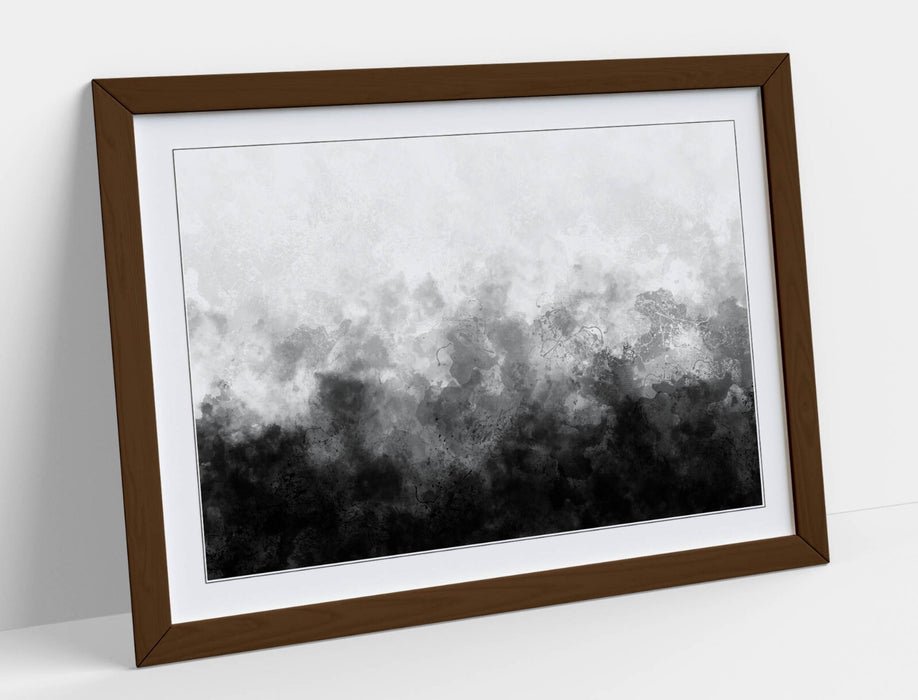 Framed Art Poster – Abstract Black and White Sketch on Matte Paper Print