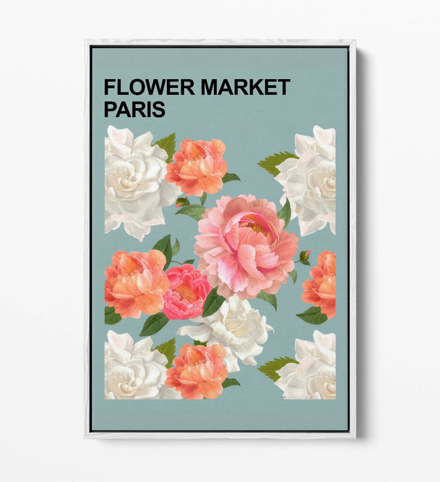 Floral Canvas Art - Flower Market Print | Contemporary Paris Floral Wall Decor