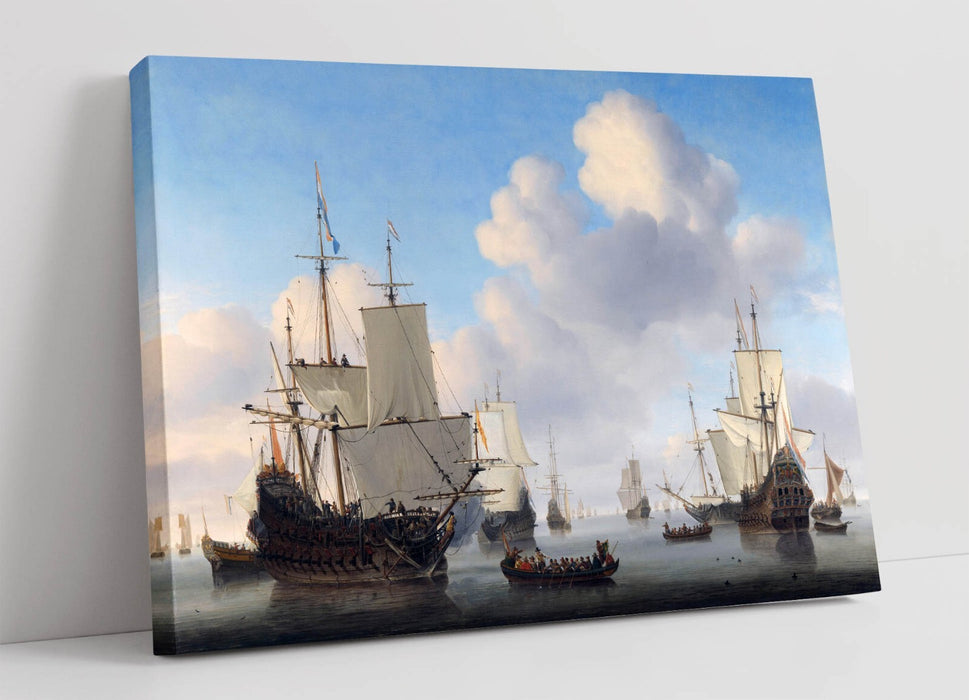 Canvas Wall Art – Willem Van De Velde Dutch Men O' War Painting Print