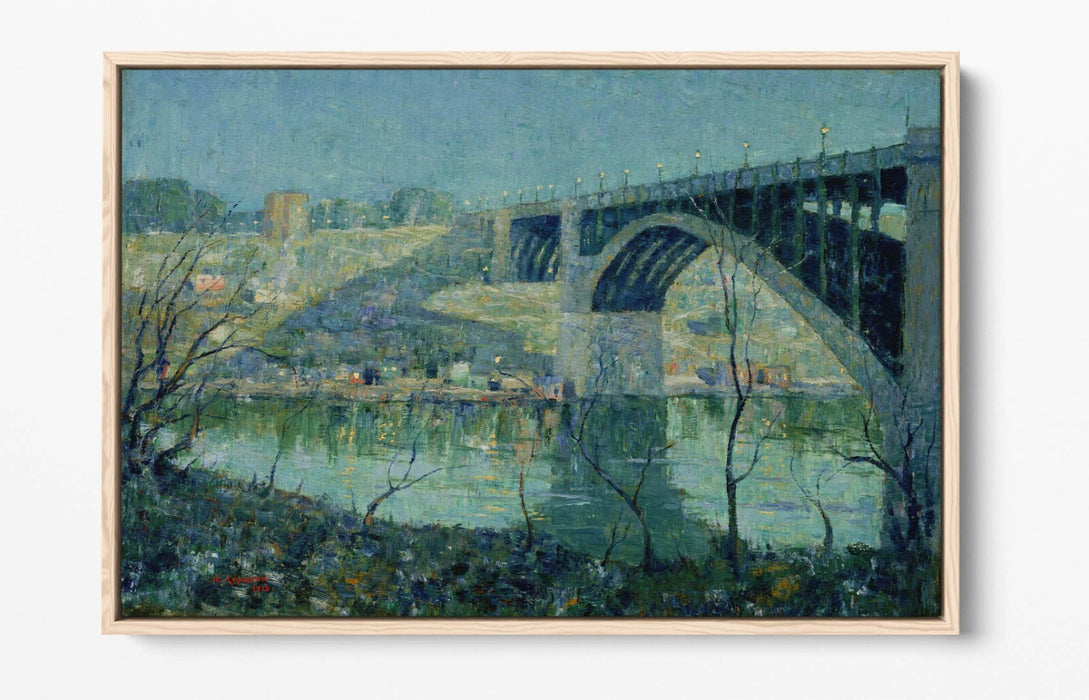 Canvas Wall Art – Ernest Lawson Spring Night Harlem River Float Effect Print