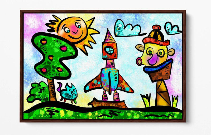 Kids Canvas Wall Art - Colorful Float Effect Canvas With Premium Varnish Coating