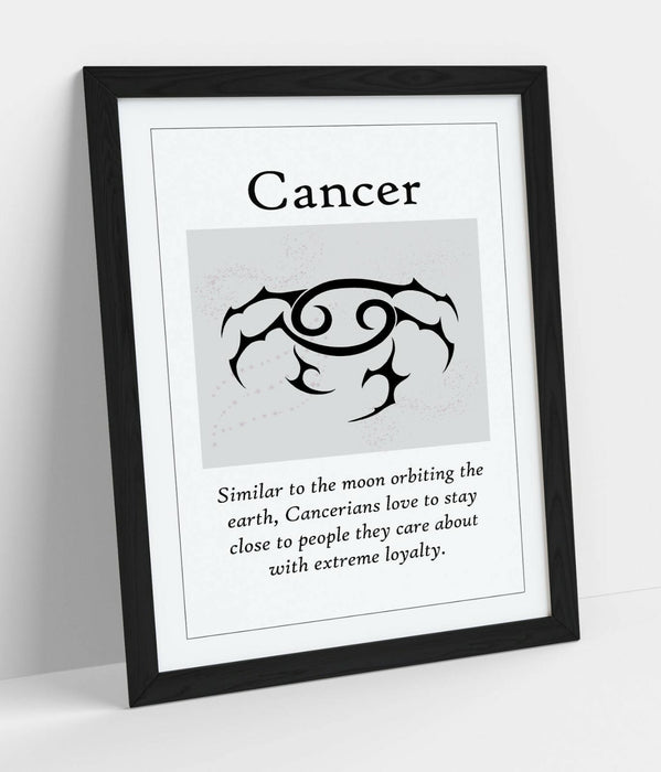 CANCER STAR SIGN ZODIAC ASTOLOGY QUOTE SLOGAN -FRAMED WALL ART PICTURE PRINT